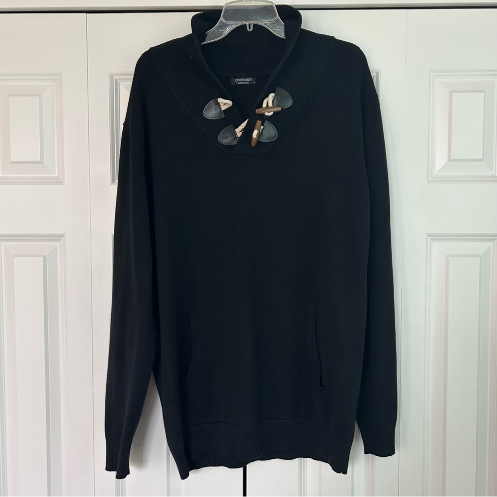 Coofandy Black Shawl Collar Sweater. Men’s L. Excellent Condition.
